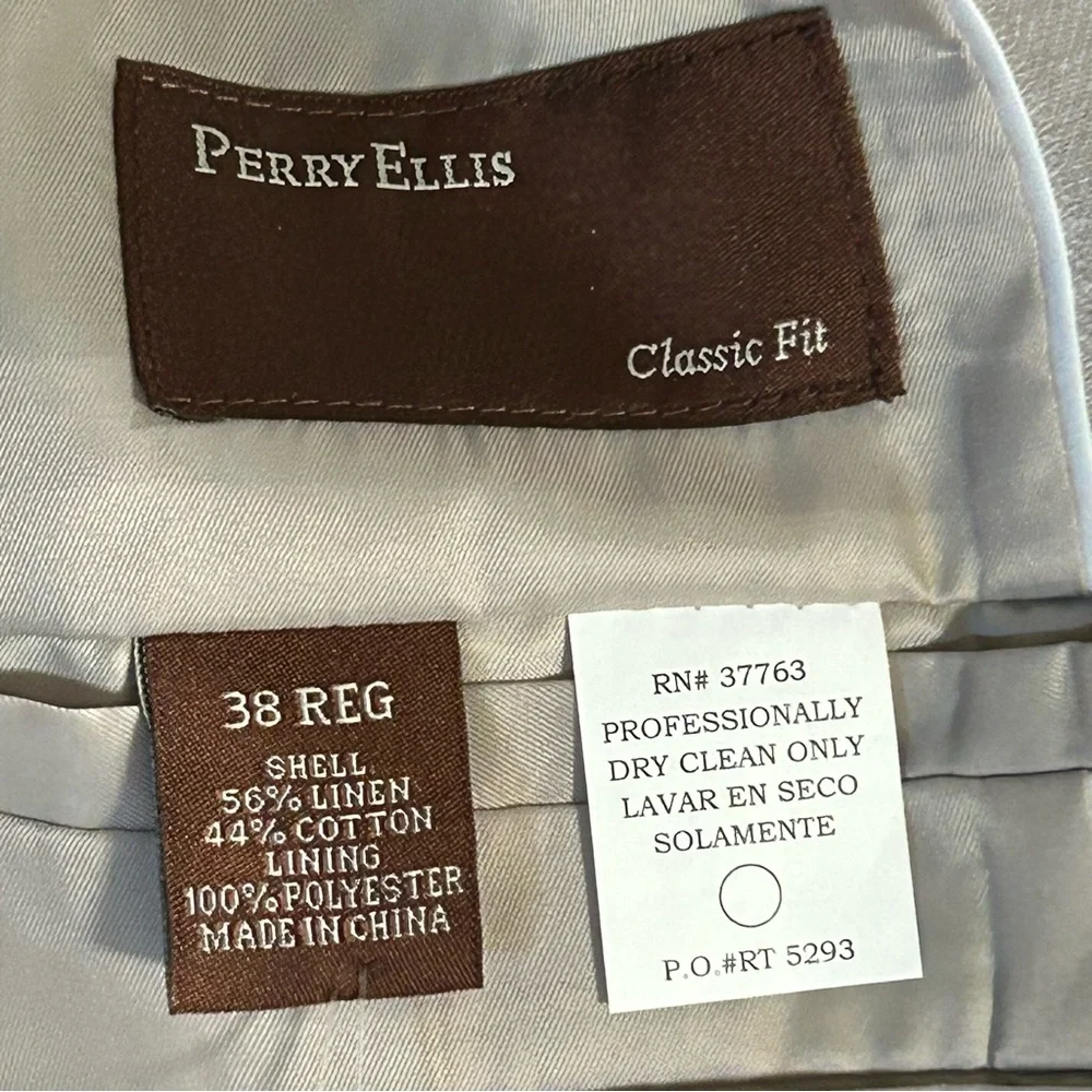 New Perry Ellis Linen Blend Blazer Crimini Size 38 Regular Mens Classic Fit